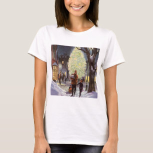 Camiseta Navidad Vintage, Padre de compras con los niños