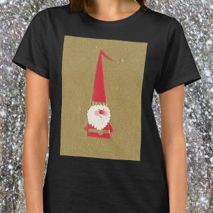 Camiseta Navidad vintage, Papá Noel se ríe en oro