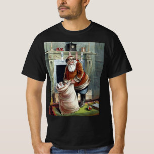 Camiseta Navidad Vintage, San Nicolás junto a la chimenea
