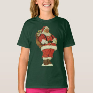 Camiseta Navidad vintage, Santa Claus victoriano con juguet