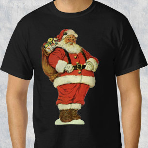 Camiseta Navidad Vintage, Santa Claus victoriano con juguet