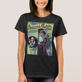 Camiseta Navidad Vintage, Santa Claus y su obra Libro