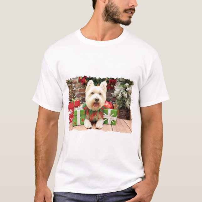 Camiseta Navidad - Westie - afortunado (Anverso)