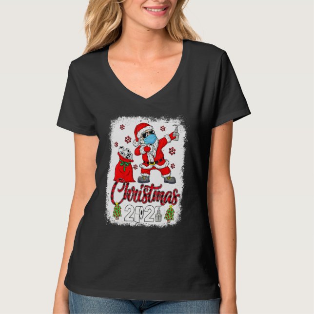 Camiseta Navidades 2021 Santa Dabbing Ropa mascara Ropa (Anverso)