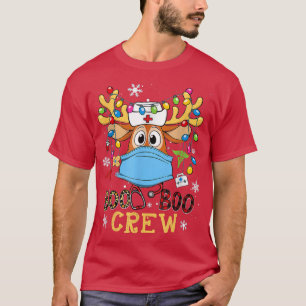 Camiseta Navidades 2022 Boo Boo Crew Reindeer Nurse Leopard