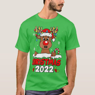 Camiseta Navidades 2022 Lámparas de Navidad de renos Nieve