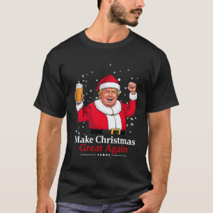 Camiseta Navidades 2024 Funny Trump & amp; Cerveza hace Nav