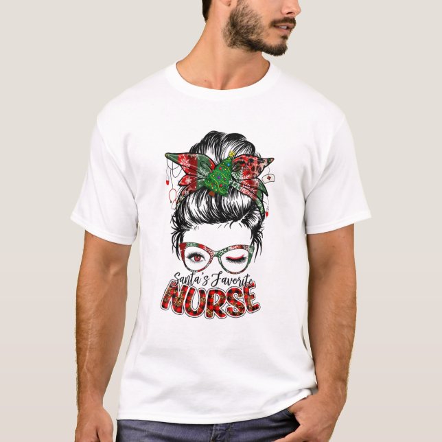 Camiseta Navidades 2025 Messy Bun Santa (Anverso)