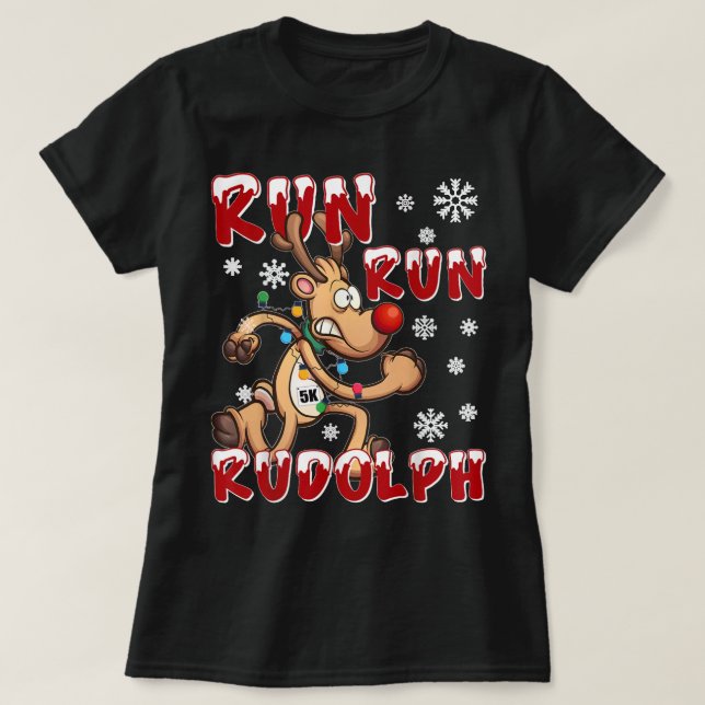 Camiseta Navidades 5K Ejecutar Rudolph Equipo de vacaciones (Diseño del anverso)