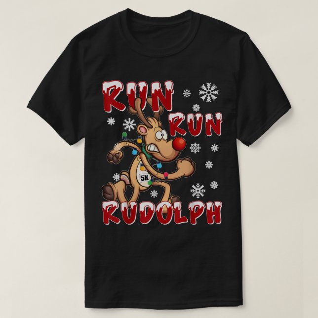 Camiseta Navidades 5K Ejecutar Rudolph Equipo de vacaciones (Diseño del anverso)