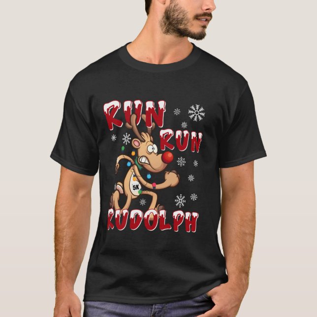 Camiseta Navidades 5K Ejecutar Rudolph Equipo de vacaciones (Anverso)