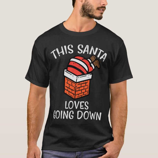Camiseta Navidades a Santa le encanta irse de compras navid (Anverso)