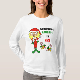 Camiseta Navidades A Veces traviesos es agradable - rubia r