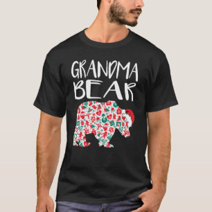 Camiseta Navidades Abuela Oso Ornamentos Santa Hat Familias