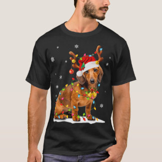 Camiseta Navidades Aburlan Dashund Con Luces Navidades