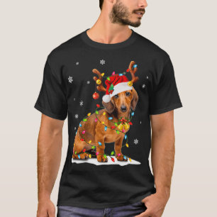 Camiseta Navidades Aburren Dashund Con Las Luces De Los Nav