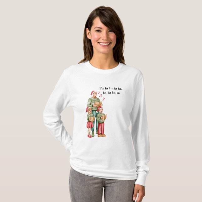 Camiseta Navidades acariciándose con esta alegre familia (Anverso completo)