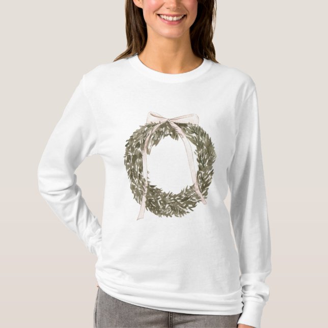 Camiseta Navidades acuarela flor (Anverso)