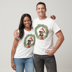 Camiseta Navidades acuarelas Diseño de Perros Florales