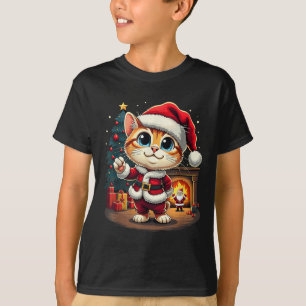 Camiseta Navidades adorables Cat Santa Claus Lovely Xmas Ki