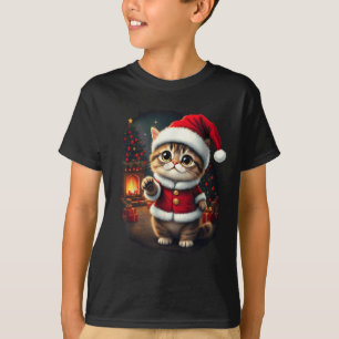 Camiseta Navidades adorables Cat Santa Claus Lovely Xmas Ki