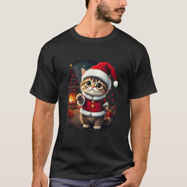 Camiseta Navidades adorables Cat Santa Claus Lovely Xmas Ki (Anverso)