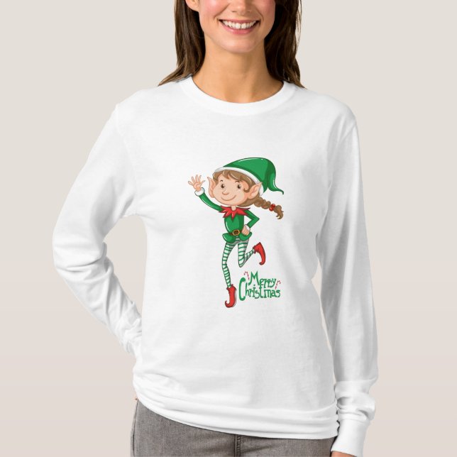 Camiseta Navidades adorables elfo. (Anverso)