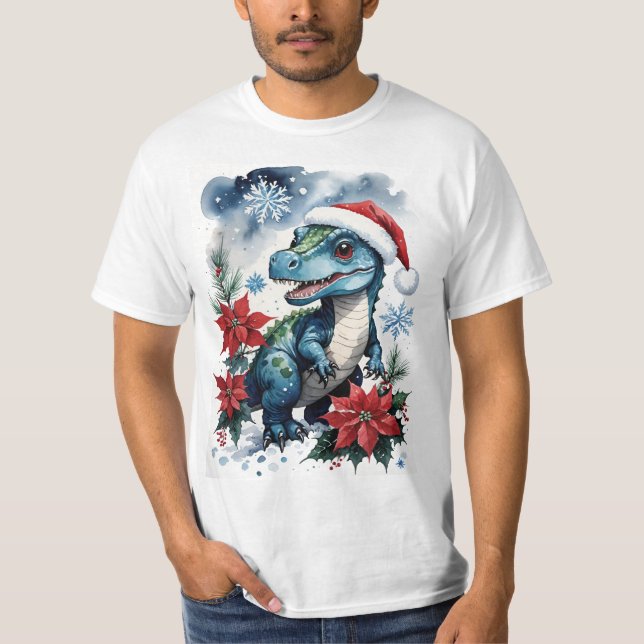 Camiseta Navidades Adorables Santa T-Rex Santa (Anverso)
