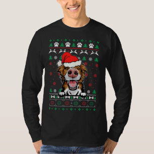 Camiseta Navidades adoran a perro collie en la frontera Nav