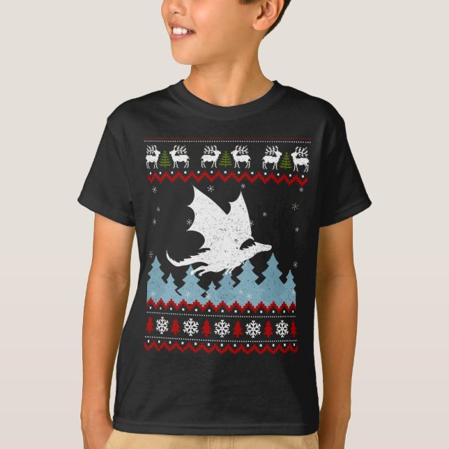 Camiseta Navidades adoran dragón con dulces feos navideños (Anverso)