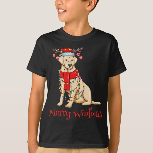 Camiseta Navidades adoran las luces de vacaciones de perro  (Anverso)