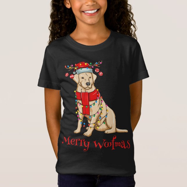 Camiseta Navidades adoran las luces de vacaciones de perro  (Anverso)