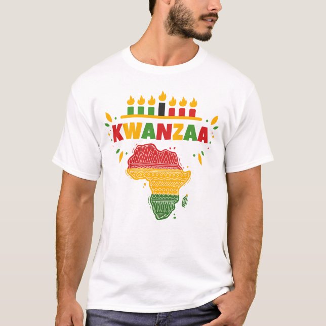 Camiseta Navidades África vibrante África feliz Kwanzaa (Anverso)