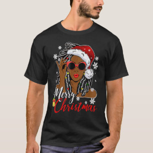 Camiseta Navidades africanos Chicas negros Santa Claus Merr