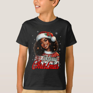Camiseta Navidades afroamericanas mamá negra africana