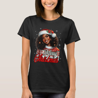 Camiseta Navidades afroamericanas mamá negra africana