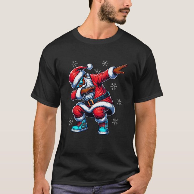 Camiseta Navidades afroamericanos Dabbing Afro Santa Clau (Anverso)
