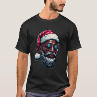 Camiseta Navidades afroamericanos Pajama Navidad Afro Santa