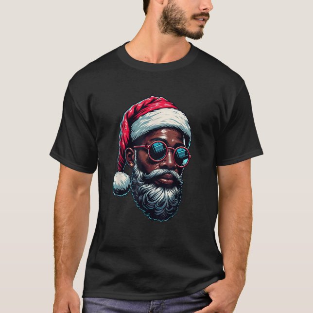 Camiseta Navidades afroamericanos Pajama Navidad Afro Santa (Anverso)