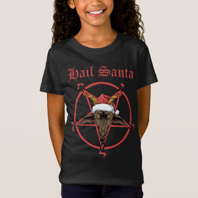 Camiseta Navidades alaban a Santa Satanism Goat Satan Bapho (Anverso)