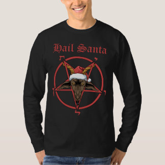 Camiseta Navidades alaban a Santa Satanism Goat Satan Bapho