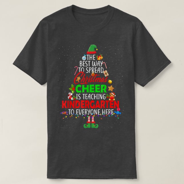 Camiseta Navidades Alegran Enseñando Infantil Santa Elf (Diseño del anverso)