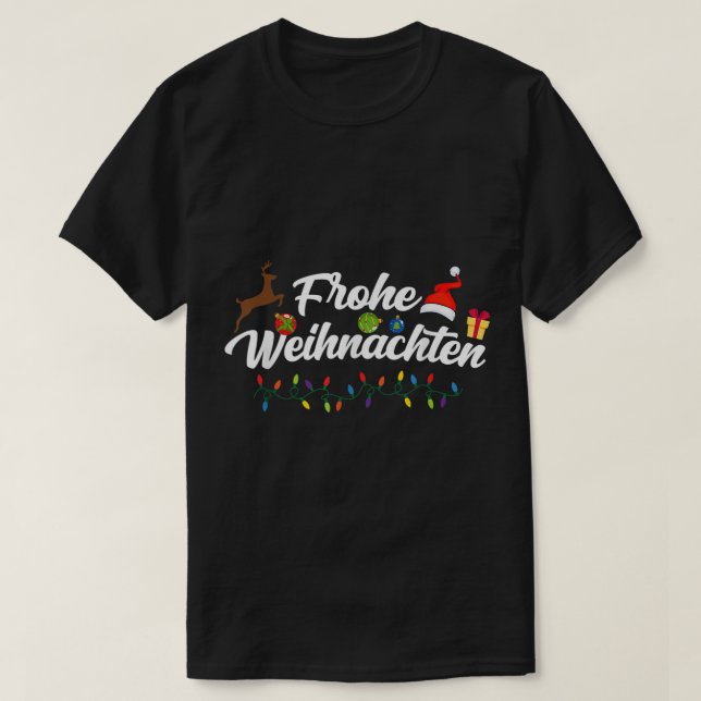 Camiseta Navidades alemanes Frohe Weihnachten (Diseño del anverso)