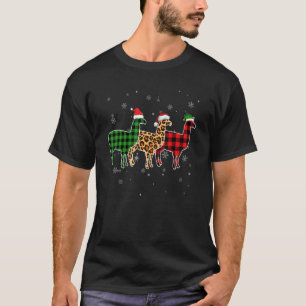 Camiseta Navidades Alpaca Santa Hat Pajama Buffalo Plaid