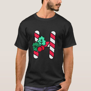 Camiseta Navidades Alphabet Capital Letra inicial H Monogr