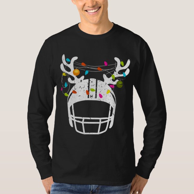 Camiseta Navidades alumbran a casco de fútbol navidad diver (Anverso)