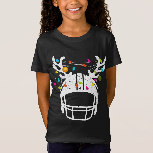 Camiseta Navidades alumbran a casco de fútbol navidad diver (Anverso)