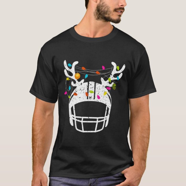 Camiseta Navidades alumbran a casco de fútbol navidad diver (Anverso)