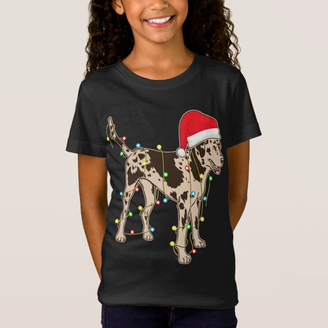Camiseta Navidades alumbran al leopardo de Catahoula Perro  (Anverso)