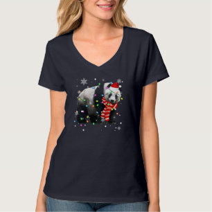 Camiseta Navidades alumbran divertida Navidad Santa Hat Pan